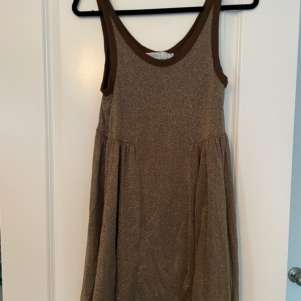 Free people beach gold lamay flowy tank dress medium